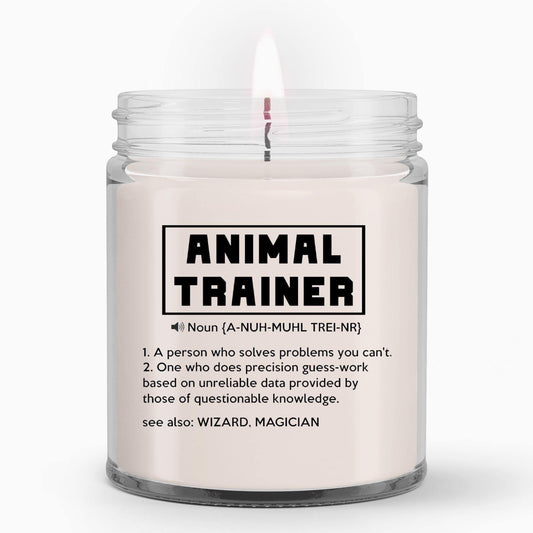LaPomme Funny Animal Trainer Definition Candle, Definition Candle for Him or Her, Naughty New Job Gifts for Women, 9oz Clear Jar, 45 Hr Burn Time, Poured in The USA