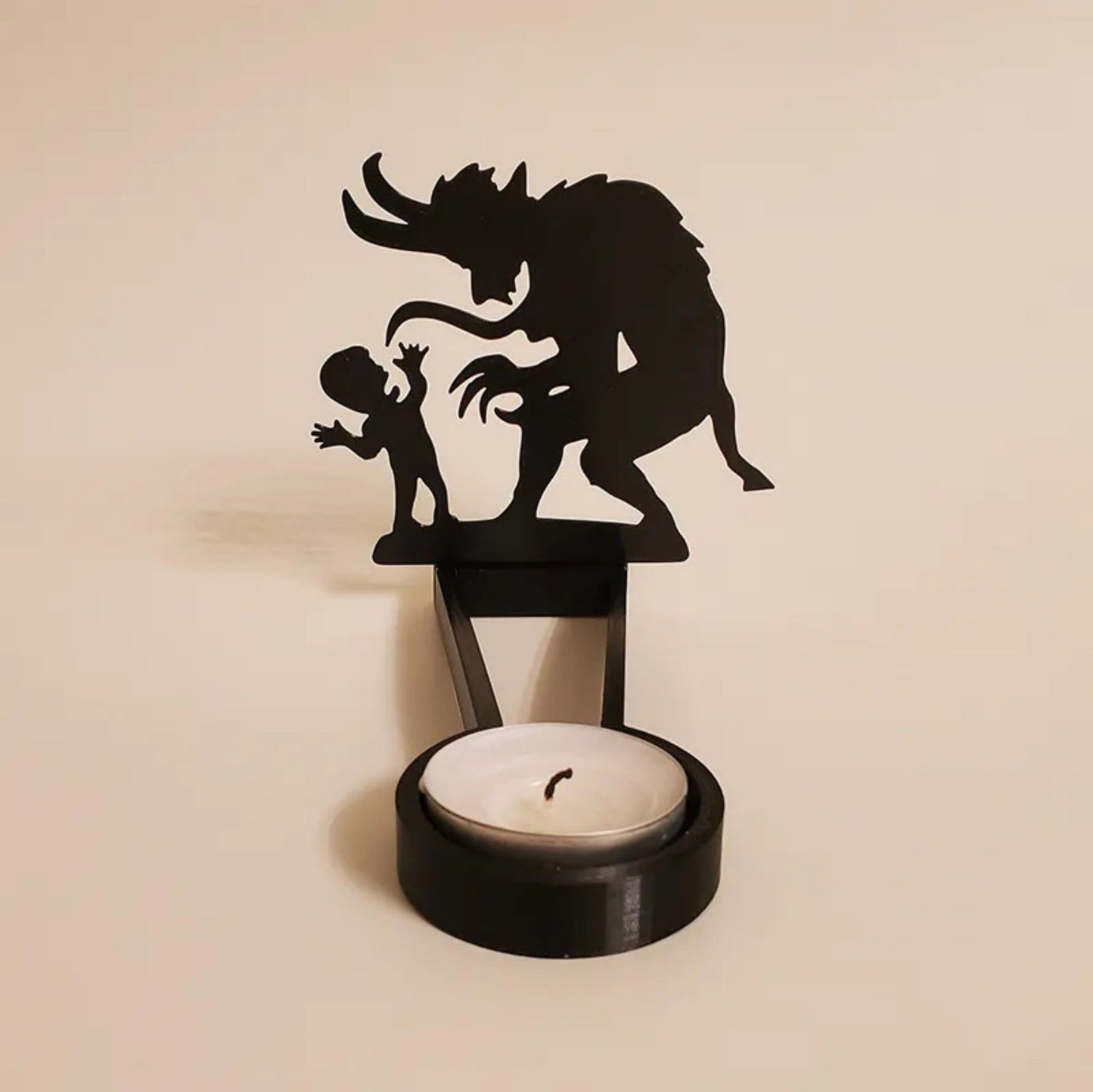 2024 New Tealight Shadow Caster, Halloween Tea Light Holder, Witch Halloween Tealight Shadow Caster, Demon Halloween Tealight Shadow Caster for Home Party Scary Candle Stands Table Decor
