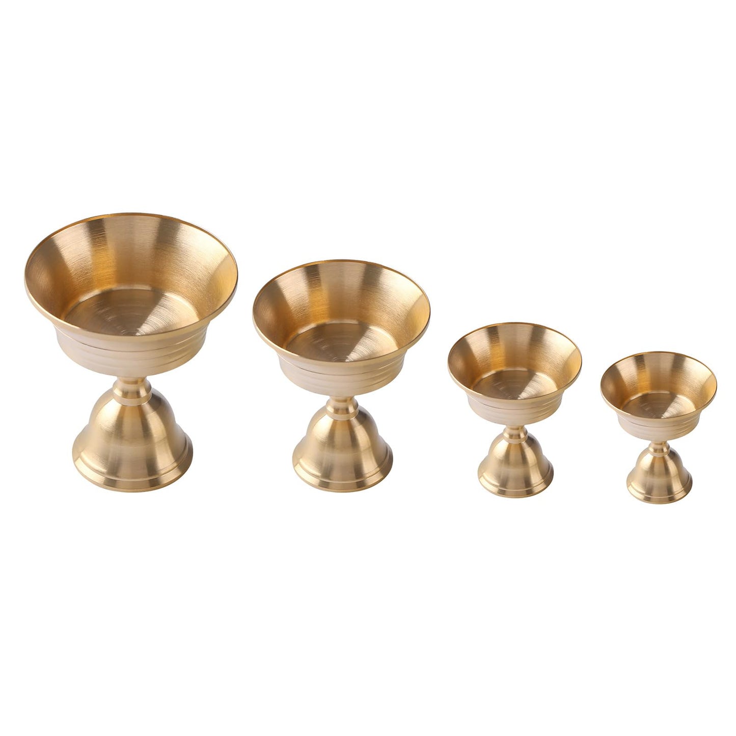 Brass Candlestick for Buddhist Temples Butter Lamp Holder Golden Tealight Candle Stand for Altars Decors Candleholder Brass Candle Base