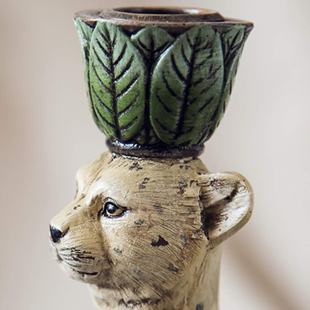 XILIN-1987 Candle Holderss Leopard Modeling Candle Holder Simulation Animal Candlestick Study Home Furnishings Decorative Candlestick