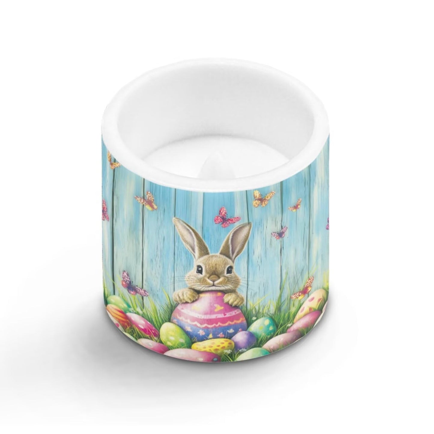 Merkmak 4 Pack Easter Day Flameless Candles with 18-Key Remote Battery Operated Candles with Timer Control LED Pillar Tea Lights for Party Home Decoration, Easter Egg Bunny Butterfly