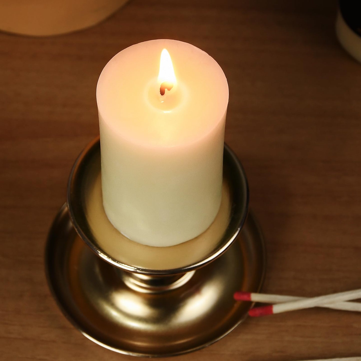 2x3 Inch Beeswax Pillar Candles Set of 2, 20 Hours Burn Time,Honeycomb Beeswax Candle for Wedding and Church (Ivory
