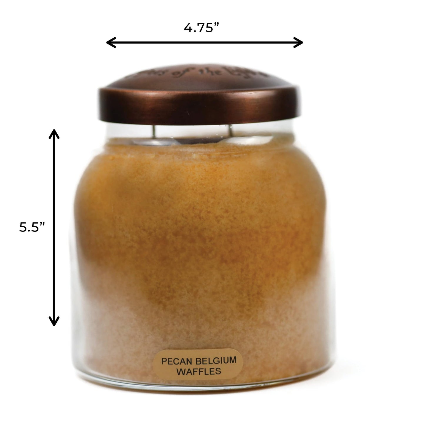 A Cheerful Giver — Pecan Belgium Waffles - 34oz Papa Scented Candle Jar with Lid - Keepers of the Light - 155 Hours of Burn Time, Gift for Women, Brown