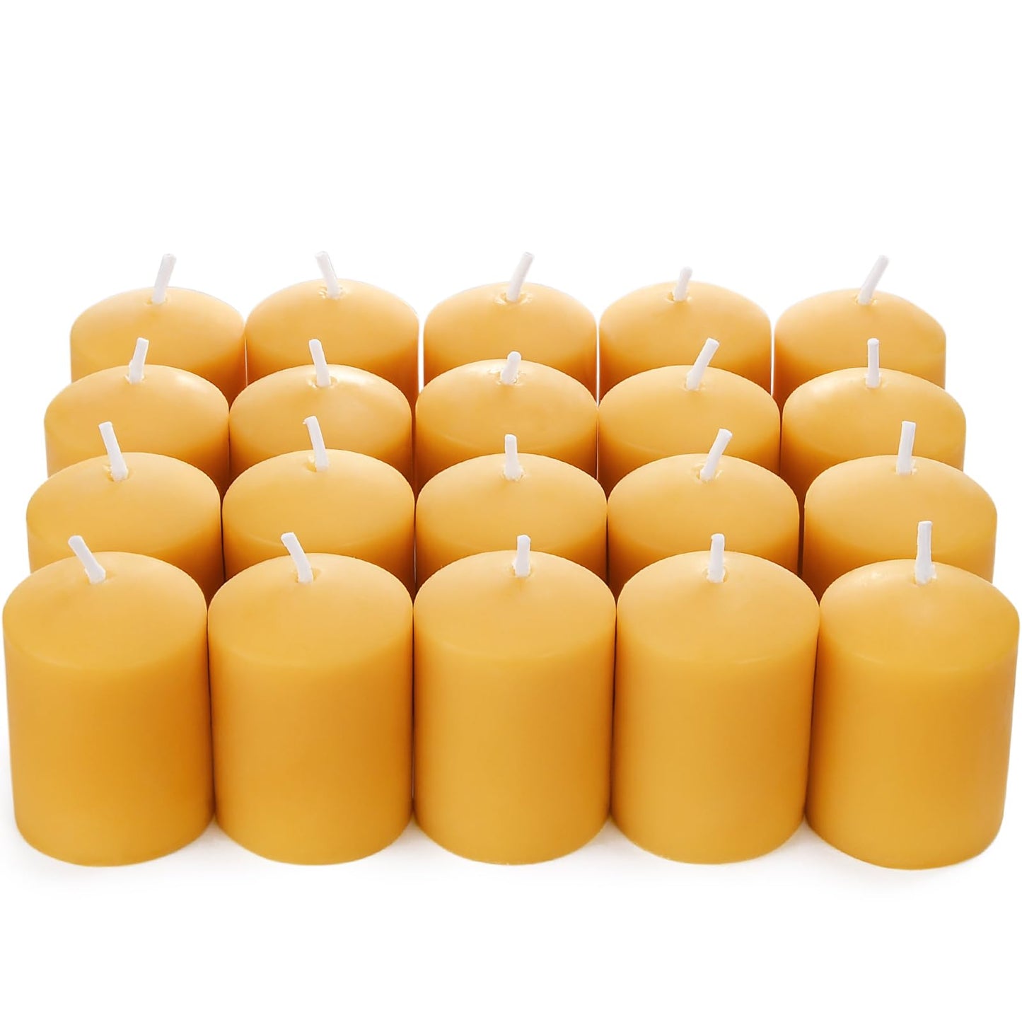 Beeswax Votive Candles-20 Pack Natural Small Votives Set for Home Room Decor Party Wedding Spa Gift
