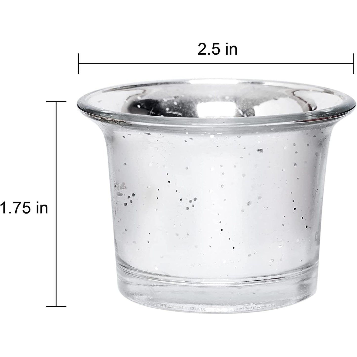 Hosley Set of 24 Metallic/Antique Finish Glass Candle Tealight Holders. Ideal Gift for Wedding Bridal Party Reiki LED Votive Tea Light Gardens O4 (Antique Silver)