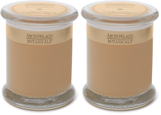 Archipelago Botanicals Kashmir Glass Jar Candle, Kashmir Vanilla, Orange Blossom and Sandalwood Scent, Lead-Free Candle Wicks, Burns Approx. 60 Hours (8.6 oz) (Pack of 2)