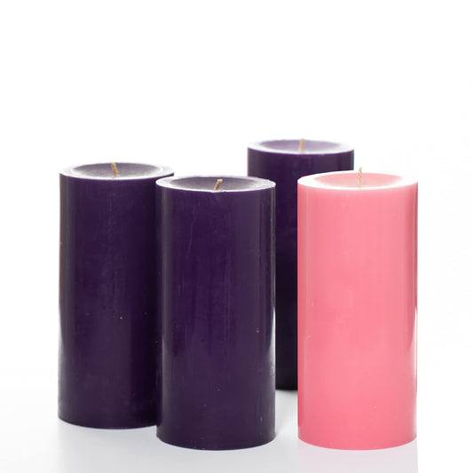 Richland Advent Set of 4 Pillar Candles 3" x 6" Unscented