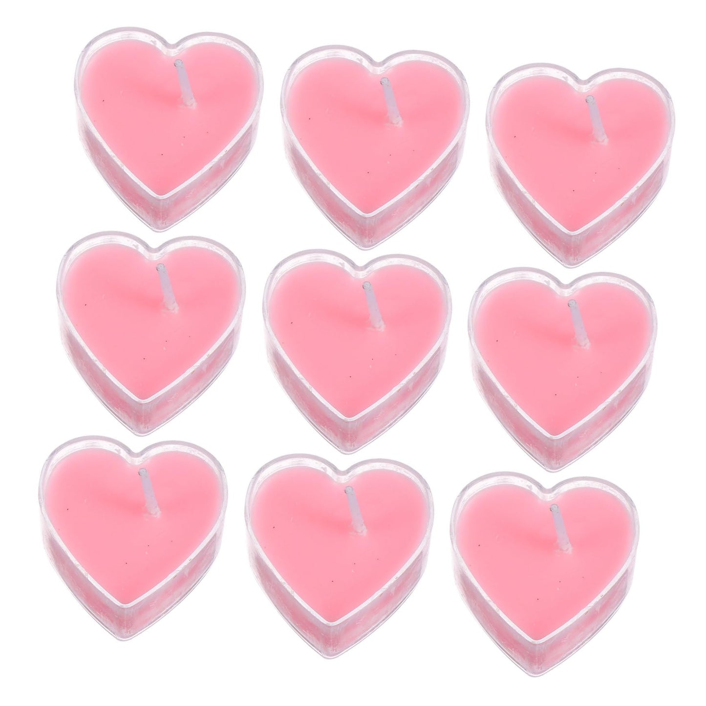 NOLITOY 9pcs Heart-Shaped Aromatherapy Candles for Valentine Day Smokeless Tealight Candles PVC Box Create Romantic Atmosphere for Proposals and Weddings