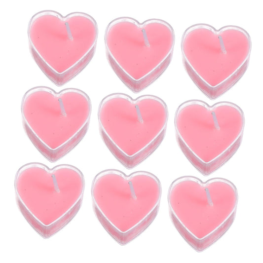 NOLITOY 9pcs Heart-Shaped Aromatherapy Candles for Valentine Day Smokeless Tealight Candles PVC Box Create Romantic Atmosphere for Proposals and Weddings