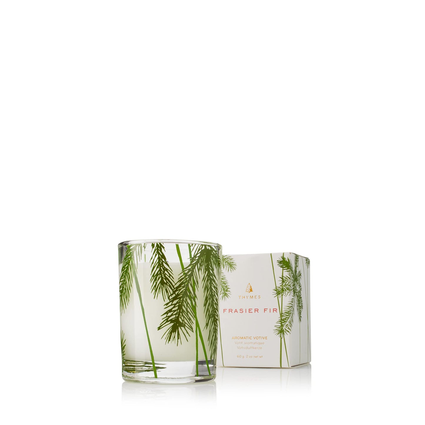 Thymes Frasier Fir Pine Needle Candle – Holiday Candles for Home Scented with Notes of Crisp Siberian Fir, Cedarwood & Sandalwood – Christmas Decor (2 oz)