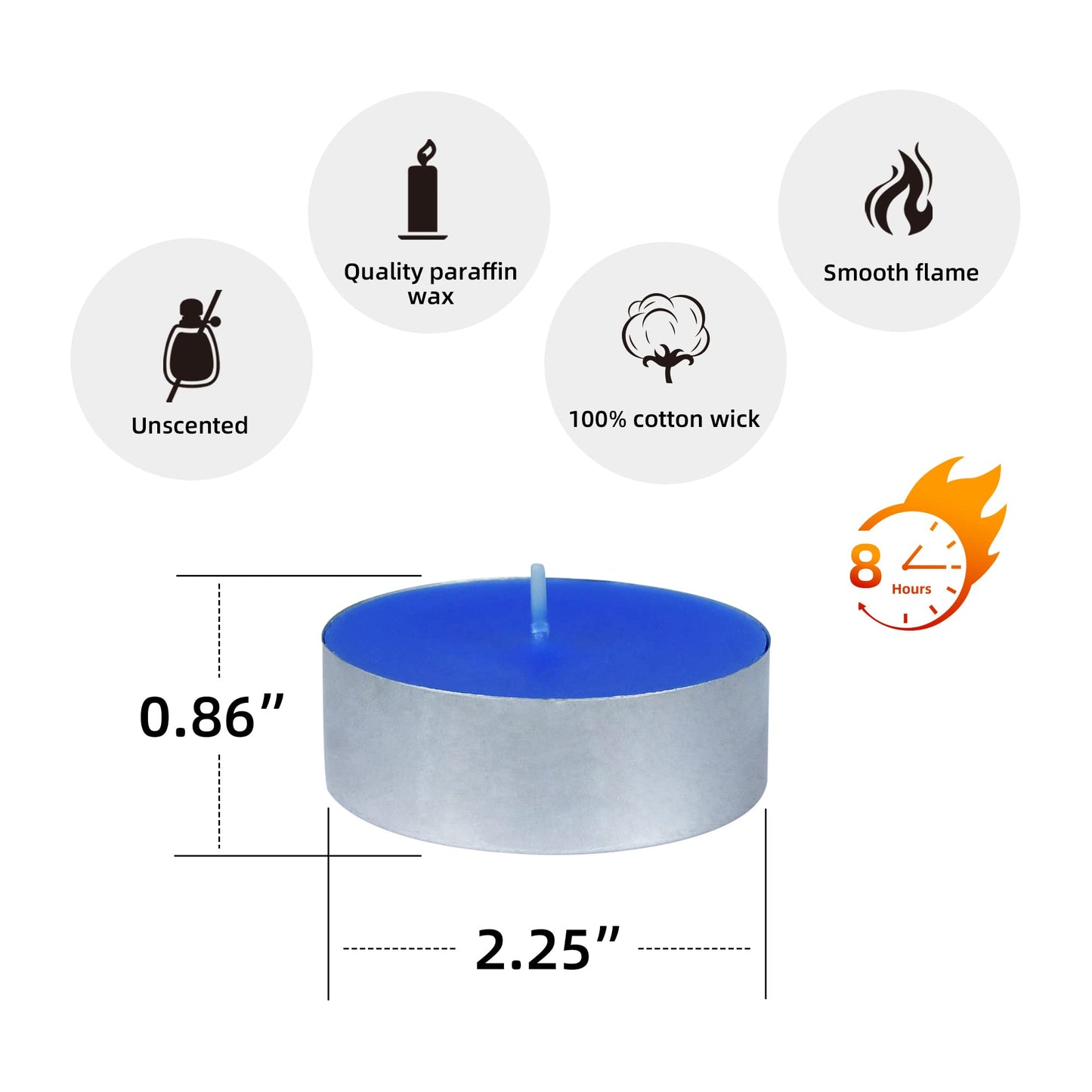 Zest Candle 12-Piece Tin Cups Tealight Candles, Mega Oversized Blue s