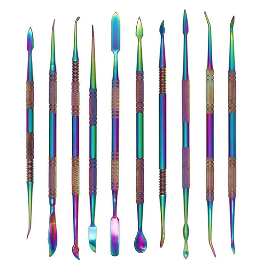 SKMZ 10Pack Large Size Stainless Steel Wax Carvers Tool Set Spatula Double Ended Rainbow Kit for production wax figures clay sculptures and pottery handmade artworks