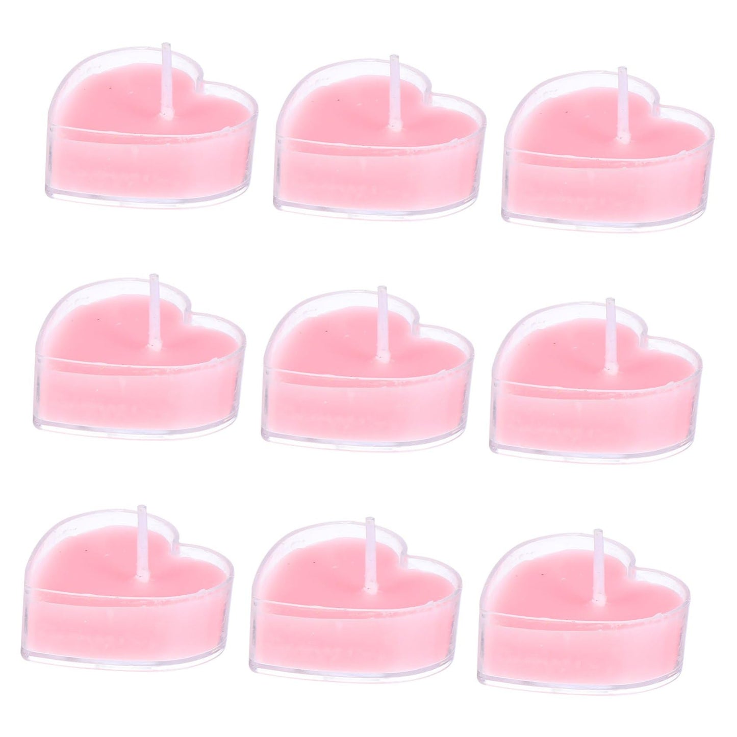 TOPPERFUN 9Pcs Heart Shaped Scented Tea Candles Smokeless Aromatherapy Wax for Home Wedding Decor Romantic Atmosphere Pink Rose Fragrance Eco Friendly Multi Use