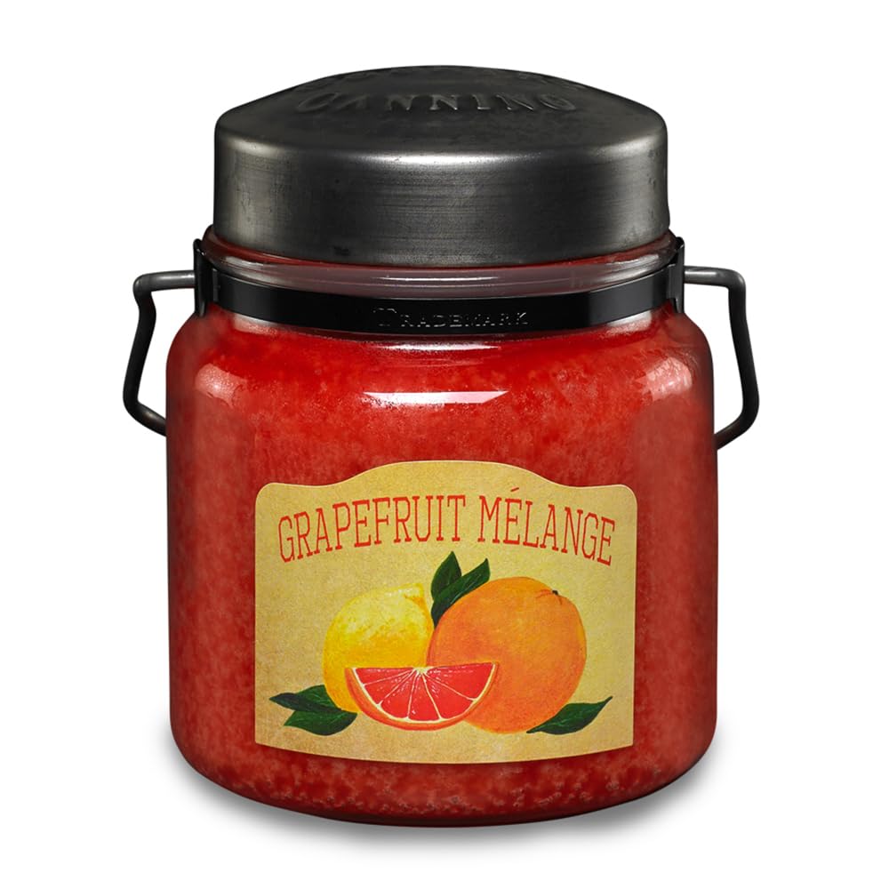 McCall’s Candles | Grapefruit Mélange | 16 oz Scented Candle | USA-Poured | Vintage Rustic Jar with Carrying Handle | Bright Citrus Medley Fragrance