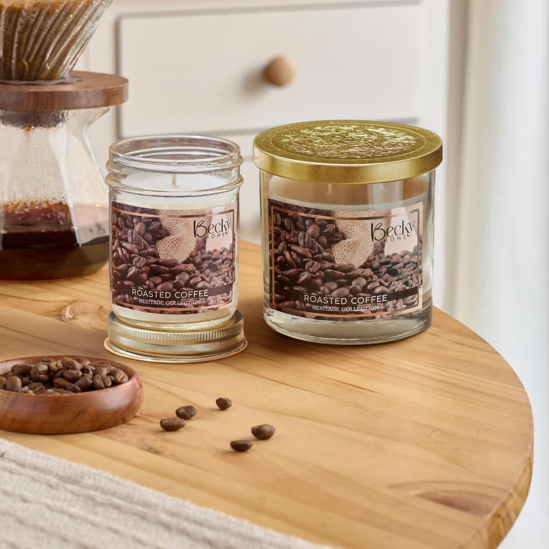 Becky Home 3 Wick Candle, 14.5oz Coffee Scented, Espresso Candles, Roast Coffee, Macchiato Candle, Large Jar Candles for Women, Gift for Men and Women, Long Lasting 45 Hour