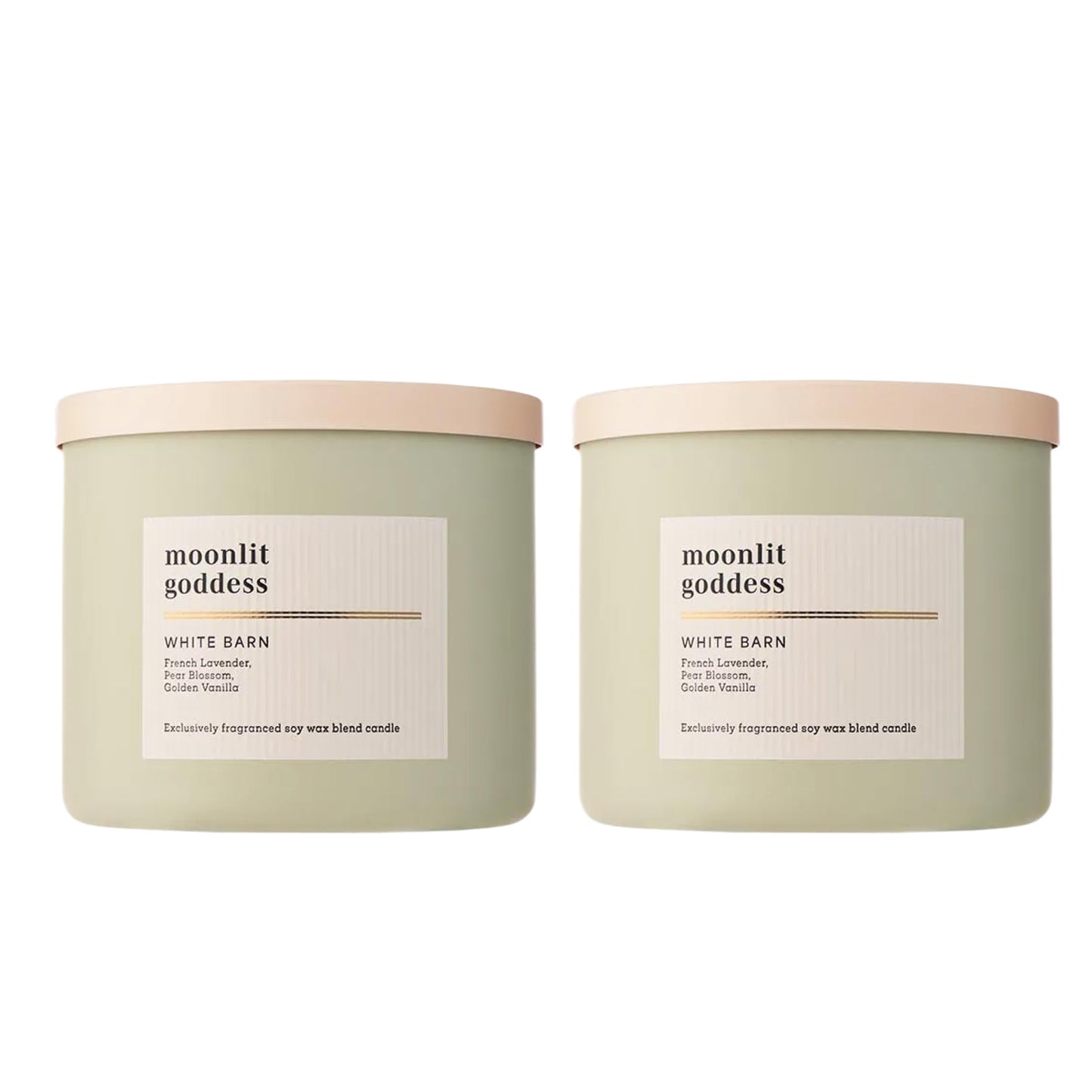 Bath & Body Works 3-Wick Candle, Moonlit Goddess Candle, Strong Throw, Long-Lasting Burn Up to 45 Hours, Exclusively Fragranced Soy Wax Blend, 14.5 oz - 2 Pack
