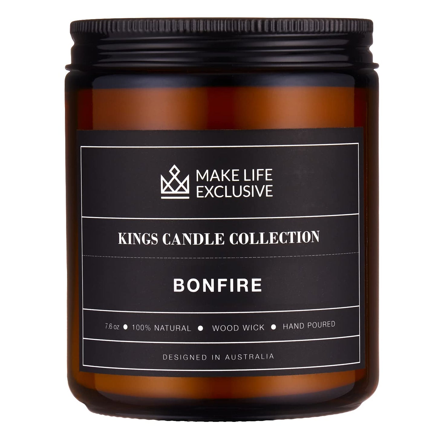 Scented Candles for Men | Bonfire, Mahogany & Teakwood Scented | Wooden Wick, Long Lasting, Masculine Scents | Natural Soy Jar Candle for Home, Bachelor Pad Decor | The Perfect Mens Gift.