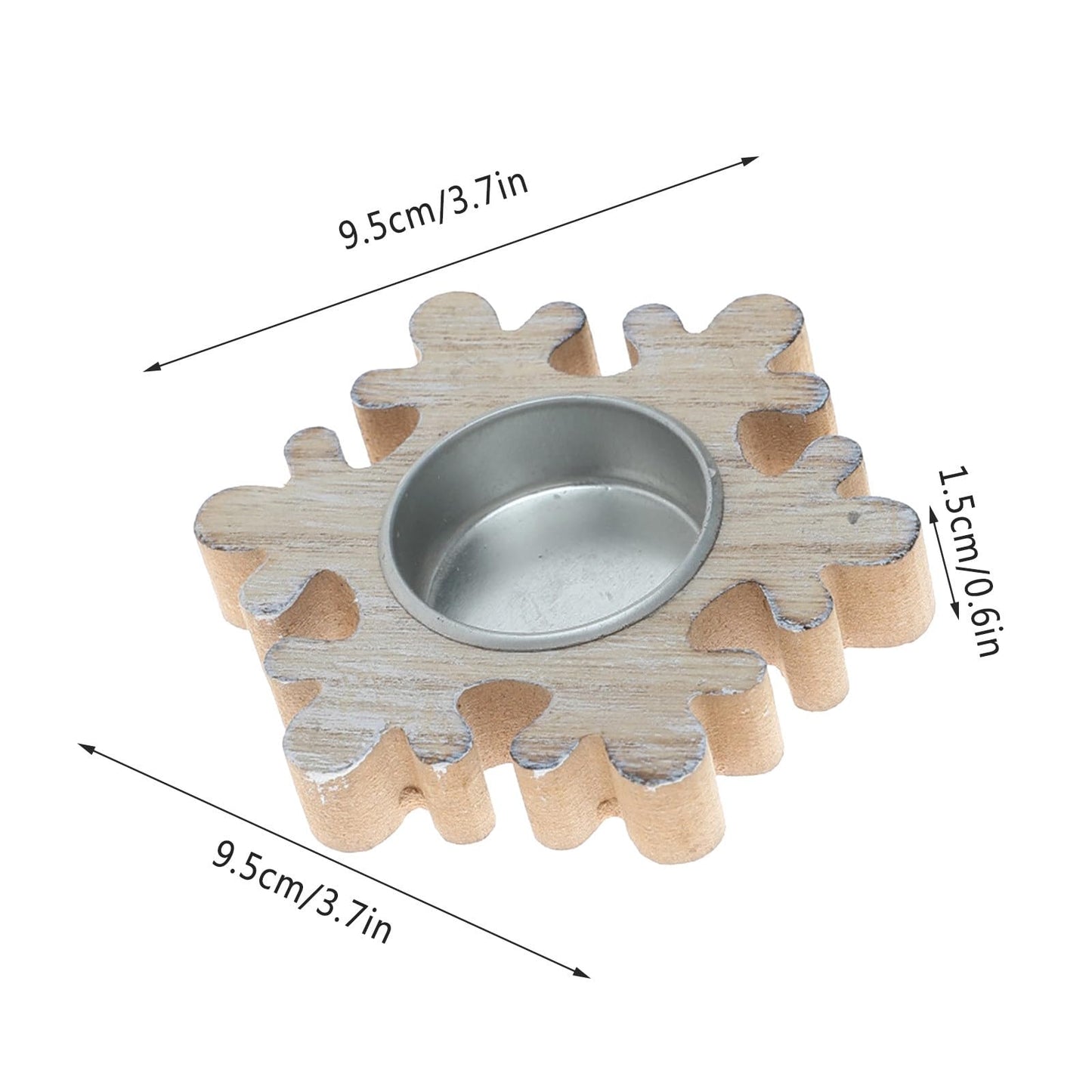Candlestick Holders Christmas Wooden Snowflake Candlestick Christmas Tree Candlestick Five Pointed Star Candlestick Window Desktop Decoration Scene Candle Holders (Color : B)