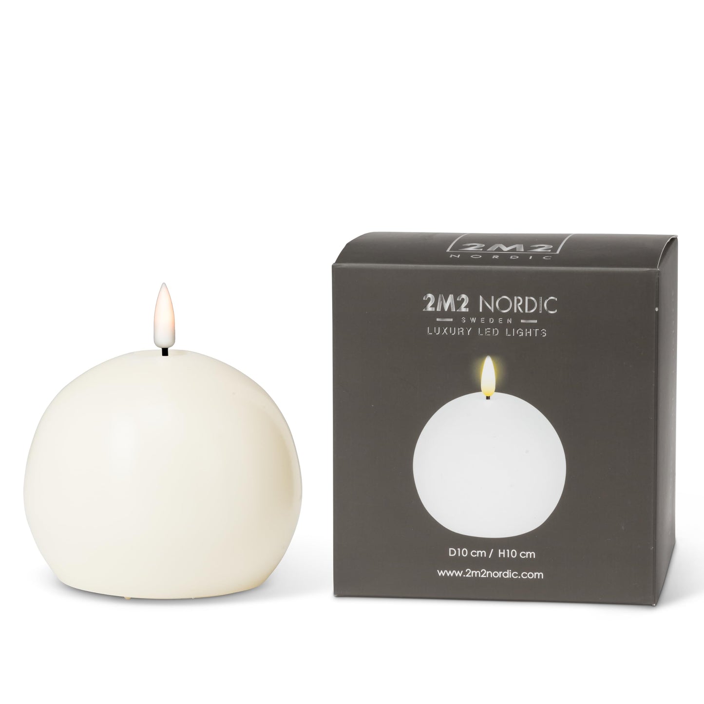Abbott Collection Wax LED Flameless Ball Candle - Sand (4" D)