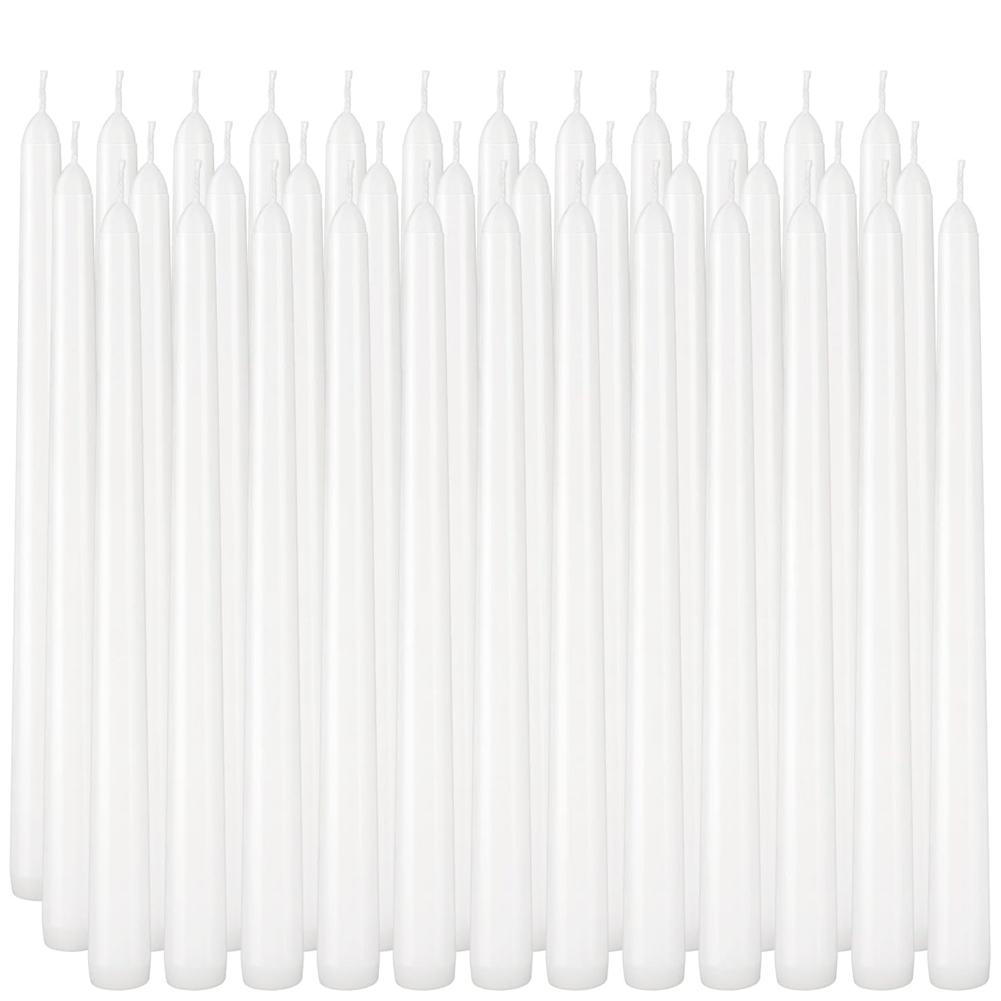 Grcdoyvl 36 Pack White Taper Candles 10 Inch - Premium Unscented Dripless & Smokeless Long-Burning Candles for Wedding Decor, Fine Dining, Candelabras, Romantic Dinner, and Elegant Home Decor