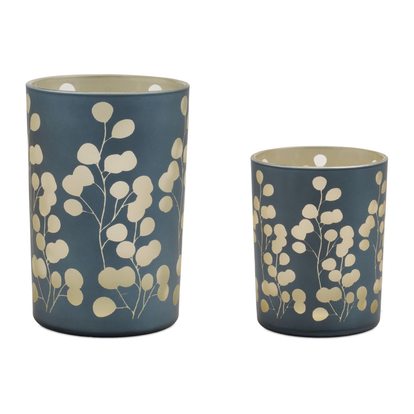 Melrose International Candle Holder (Set of 2) 3.75" D x 5" H, 4.5" D x 7" H Glass