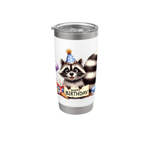 Raccoon Party Animal Celebration Design Stainless Steel Insulated Tumbler