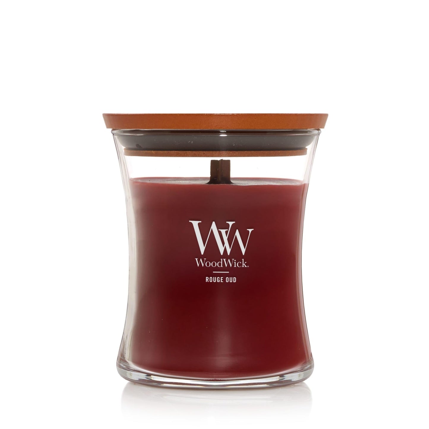 WoodWick Rouge Oud Gifts for Women and Men, 9.7 oz Medium Hourglass Candle with Crackling Wick