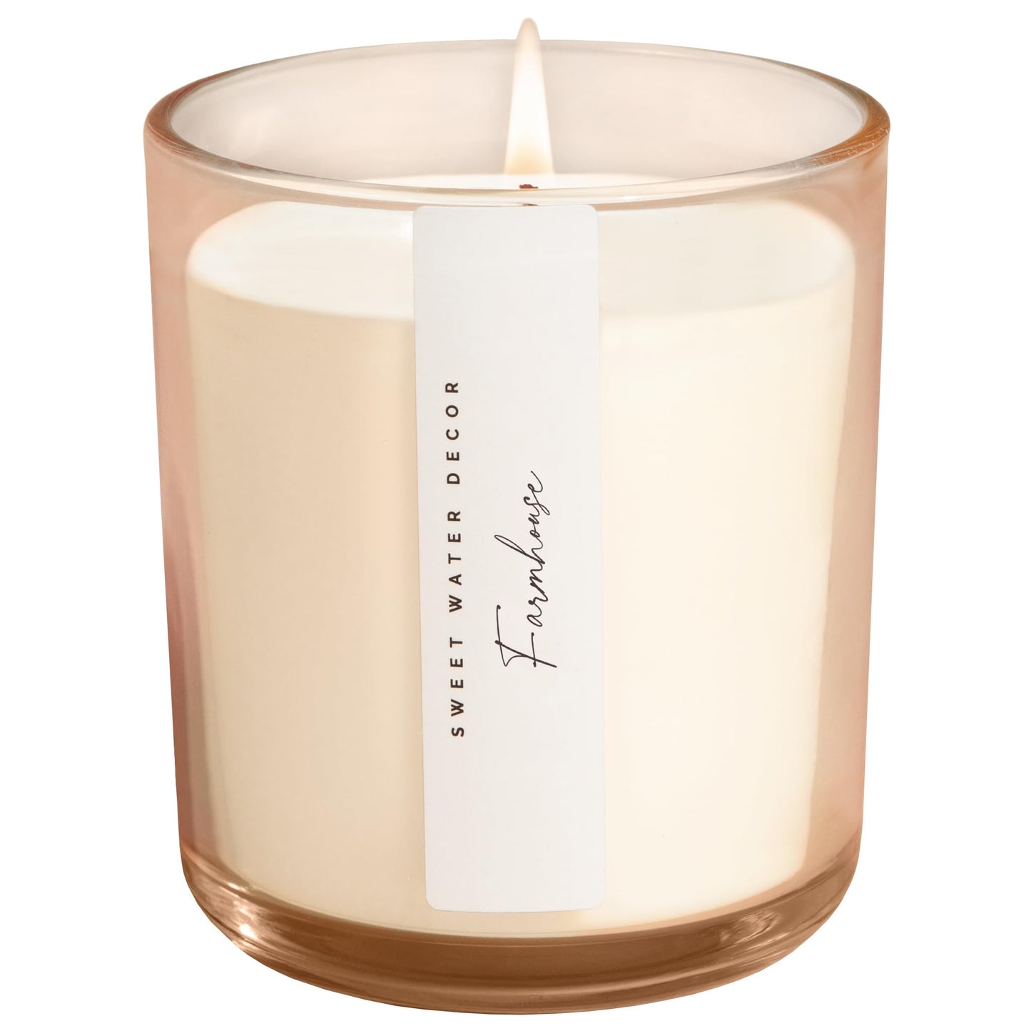 Sweet Water Decor Farmhouse Scented Soy Candles – Apple, Orange, Pumpkin, Cinnamon, Nutmeg, Ginger, Vanilla – Cozy Aroma – 50 Hour Burn – 12oz Tinted Glass Jar for Home Decor and Bedroom Decor