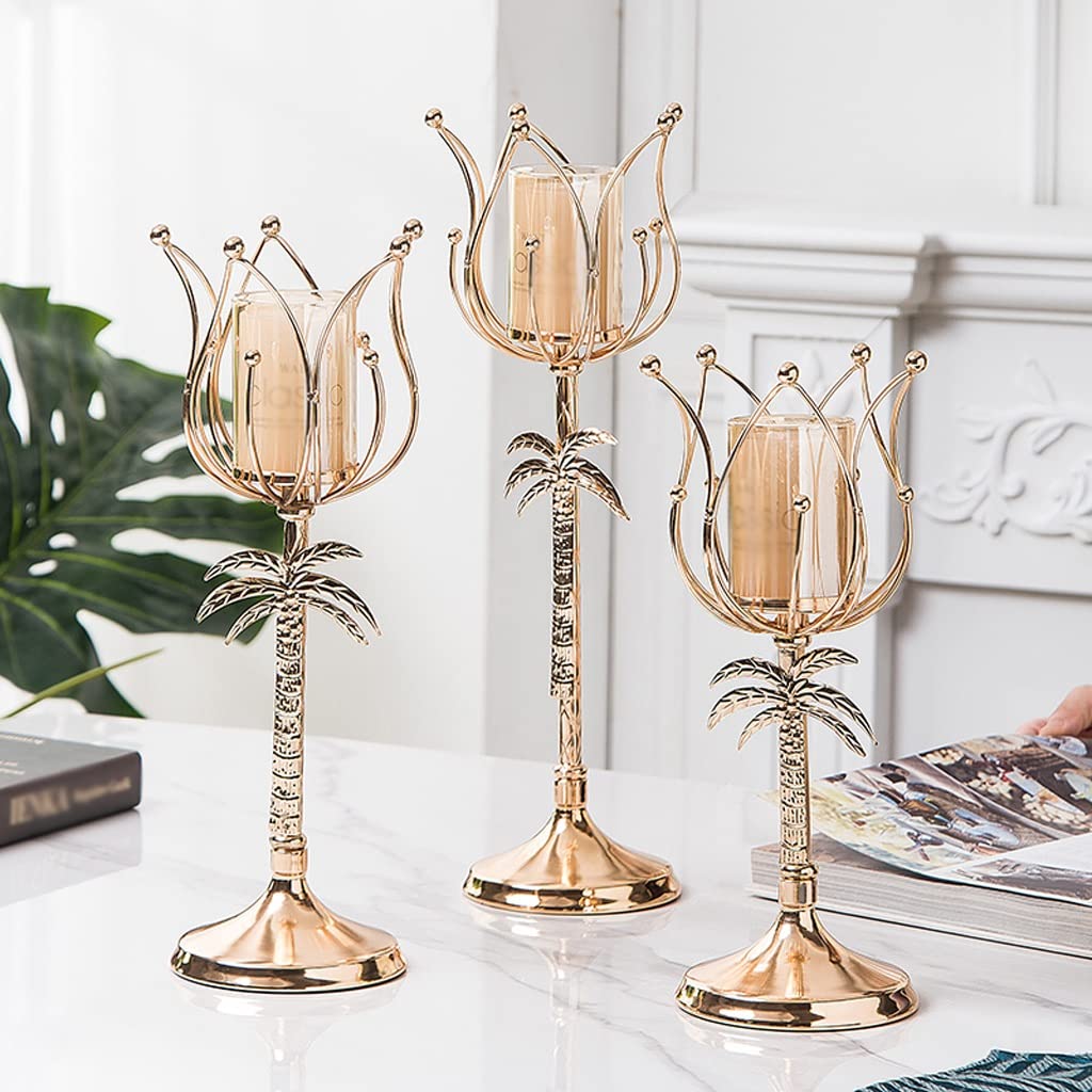 WAOCEO Candlestick Holders Aromatherapy Candle Holder Home Candle Light Dinner Props Nordic Romantic Light Luxury American Table Candle Holder Ornaments Candle Holders (Size : A)
