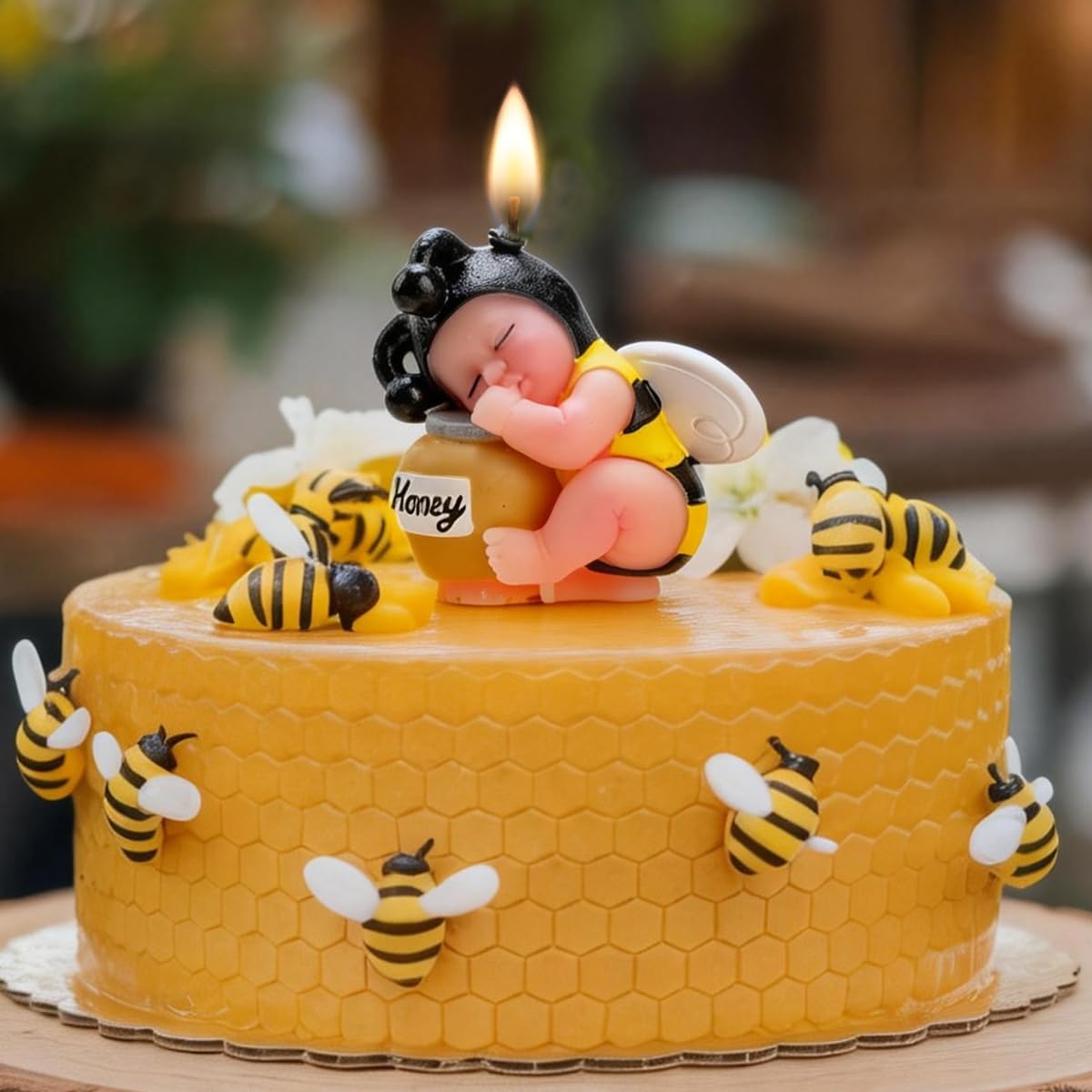 CabyGift Bee Baby Shower Cake Topper Candles, Bumble Bee Cake Decorations for What Will It Bee Gender Reveal Kids Boys Girls Birthday Party Supplies