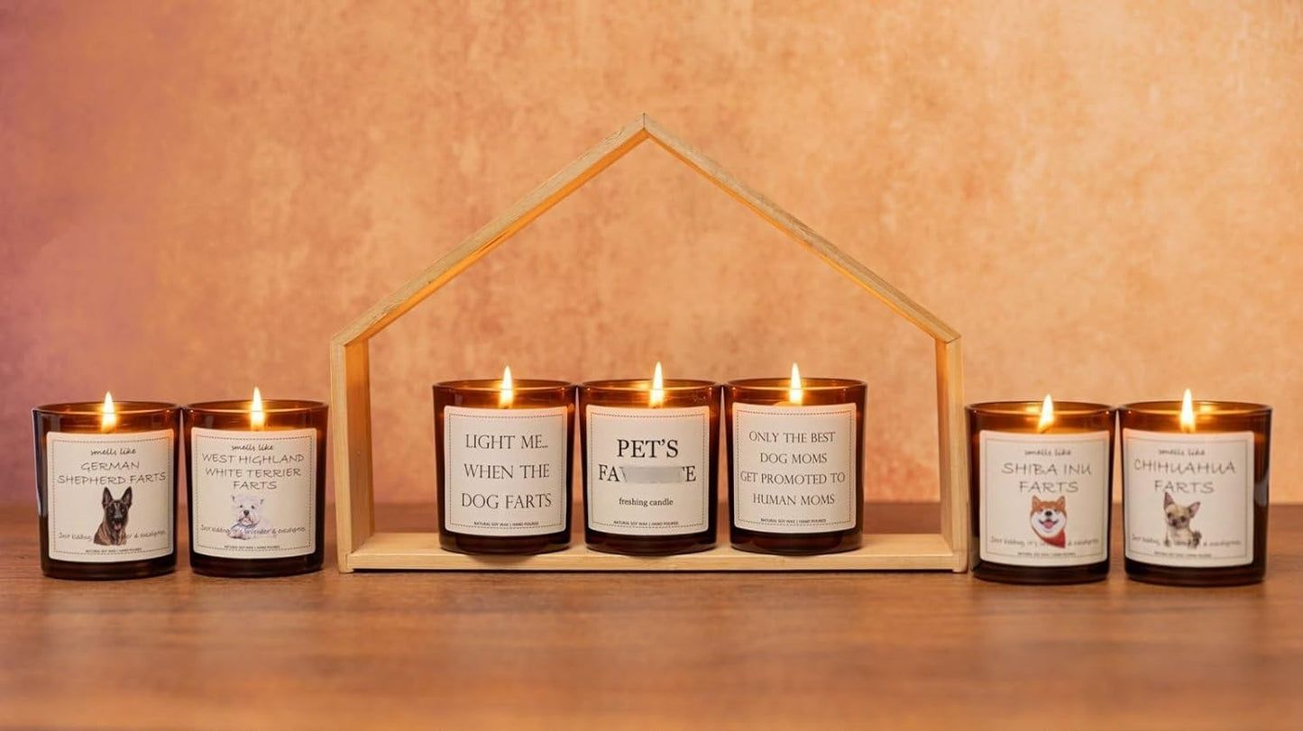 German Shepherd Gifts & Decor, German Shepherd Gifts for Women, Smells Like German Shepherd Farts Candle - Lavender & Eucalyptus, Crafted by Natural Soy Wax & Natural Essential Oils