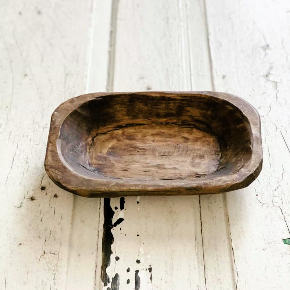 Dough Bowl Candle Company - 2-Pack 10x6 Wooden Dough Bowls for Decorative Dining Table Centerpiece, Candle Making, Versatile Wood Bread Bowl, Serving Tray, Handcrafted Rustic Home Décor