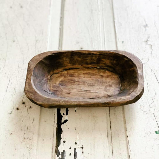 Dough Bowl Candle Company - 2-Pack 10x6 Wooden Dough Bowls for Decorative Dining Table Centerpiece, Candle Making, Versatile Wood Bread Bowl, Serving Tray, Handcrafted Rustic Home Décor