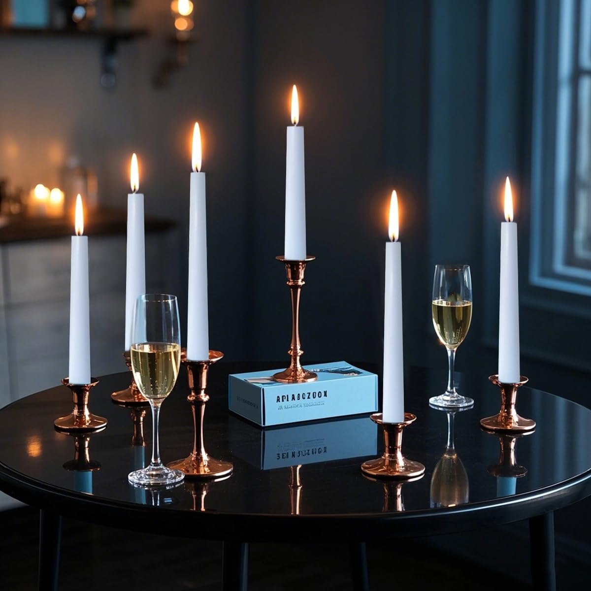 12-Pack Pale Blue Taper Candles, 10 Inch Unscented Dripless Candlesticks, Long-Lasting Burn Time of 6-7 Hours, Perfect for Home Décor Weddings Babyshower and Events