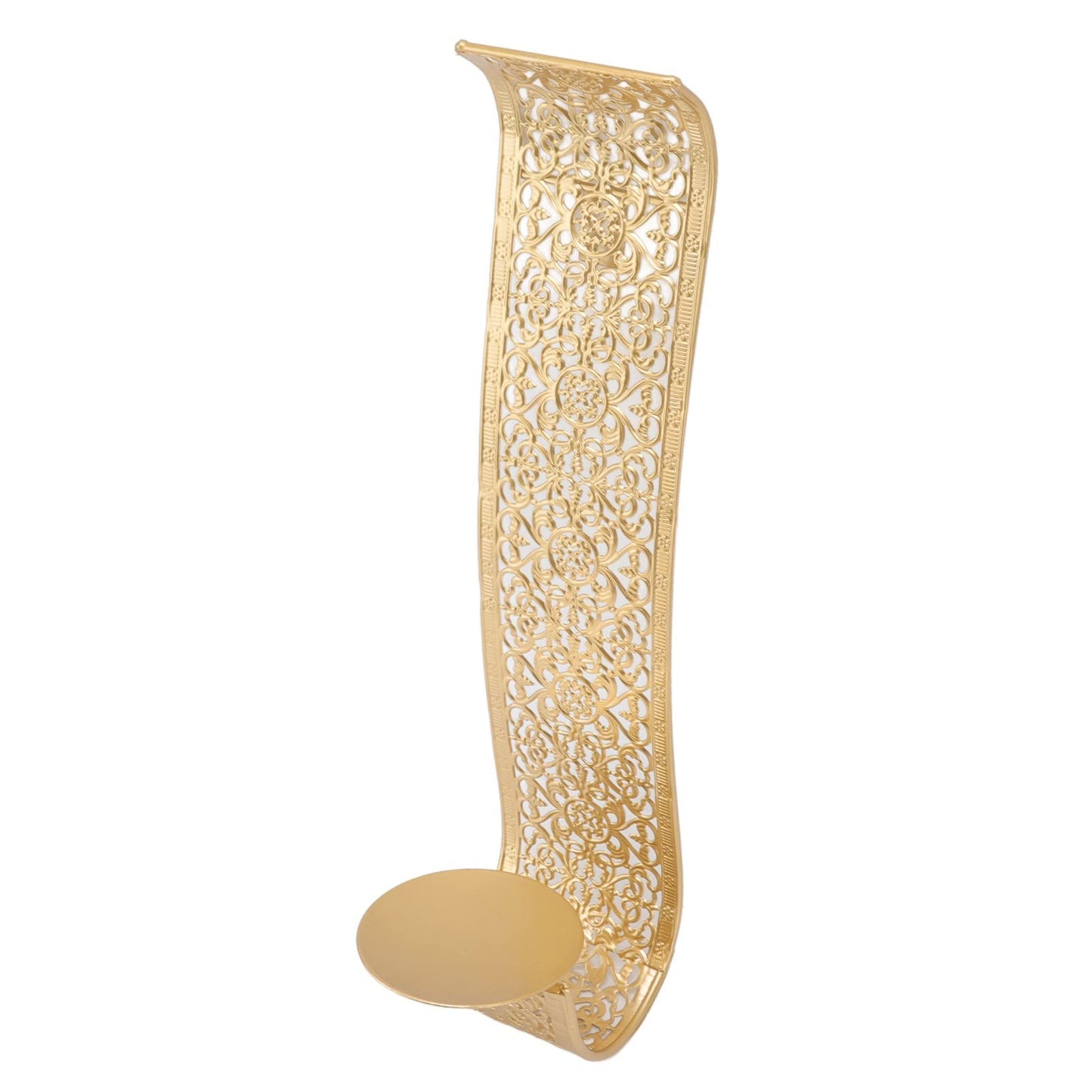 Shelving Solution Wall Sconce Candle Holder Gold Hollow Carved Exquisite Details Metal Wall Candle Holder for Bedrooms