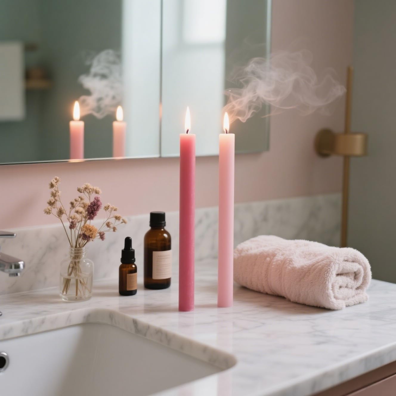 6-Pack Hot Pink and 6-Pack Pink Taper Candles, 10 Inch Unscented Dripless Candlesticks, Long-Lasting Burn Time of 7-8 Hours, Perfect for Home Décor Wedding Dinner