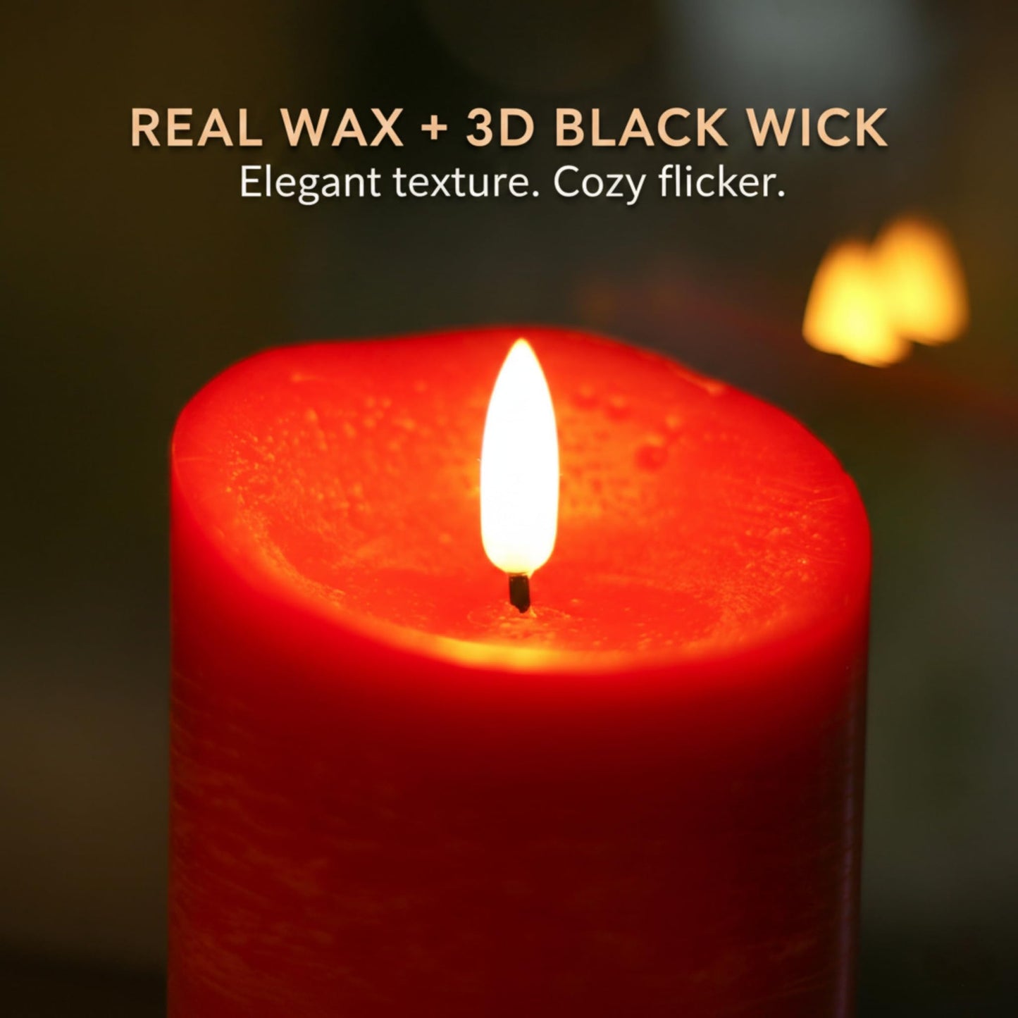 ANGELLOONG Red Flameless Candles with Remote and Timer, Real Wax Flickering Fake Pillar Candles Battery Operated, Electric LED Candle for Bathroom Table Decor Birthday Gifts for Him Her, Set of 3