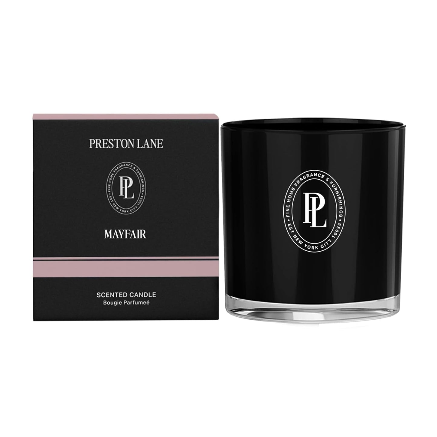 Preston Lane Luxury 2-Wick Scented Candle, Mayfair, 7.5 oz Hand-Poured in USA | Long Burn Time (20-30 Hrs), Vegan Soy Wax Blend, Decorative Glass Vessel, Fine Italian Fragrance
