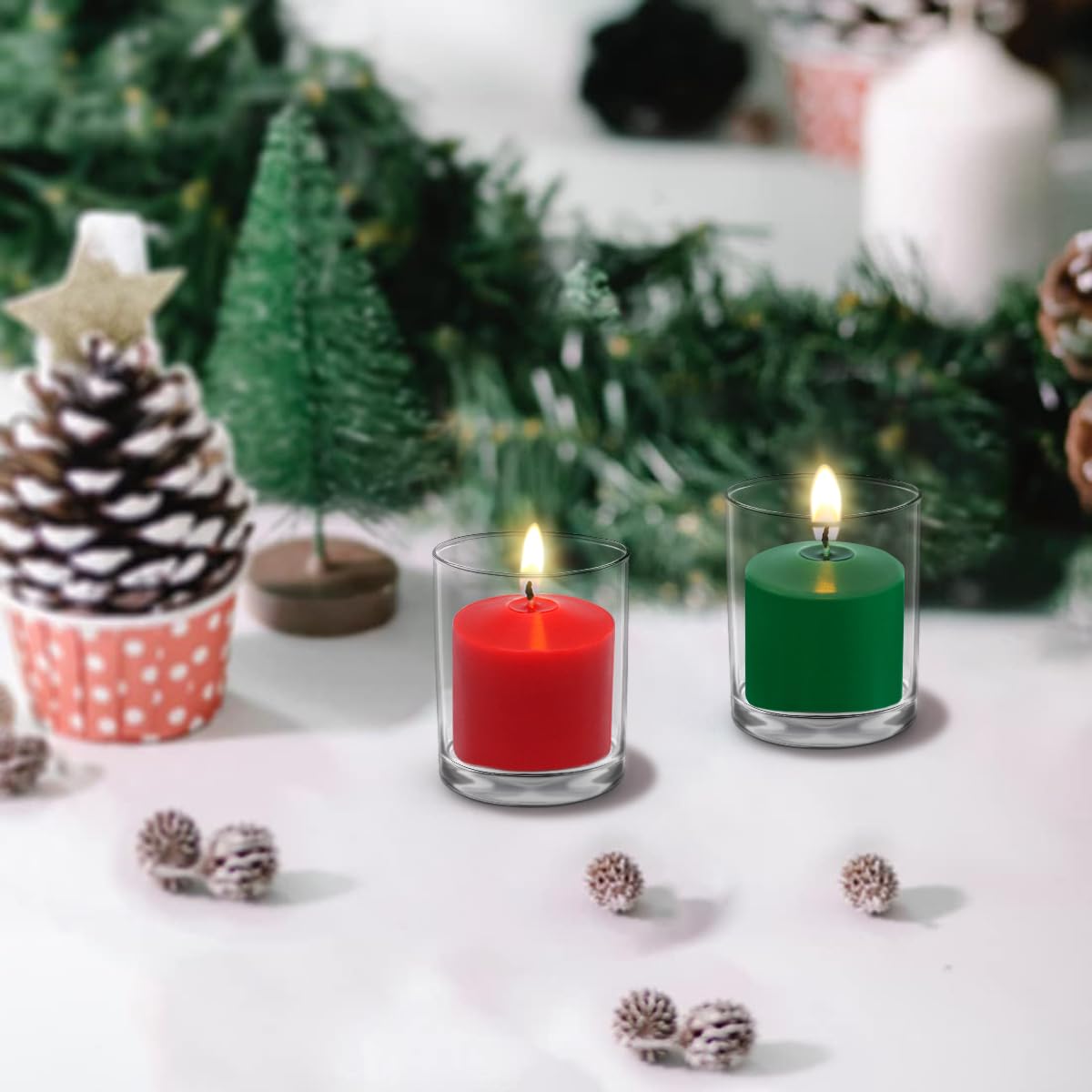 8 Hour Burgundy Votive Candles for Weddings Party Christmas and Emergency, Set of 9 Unscented Bulk Candles for Restaurants and Home Decoration