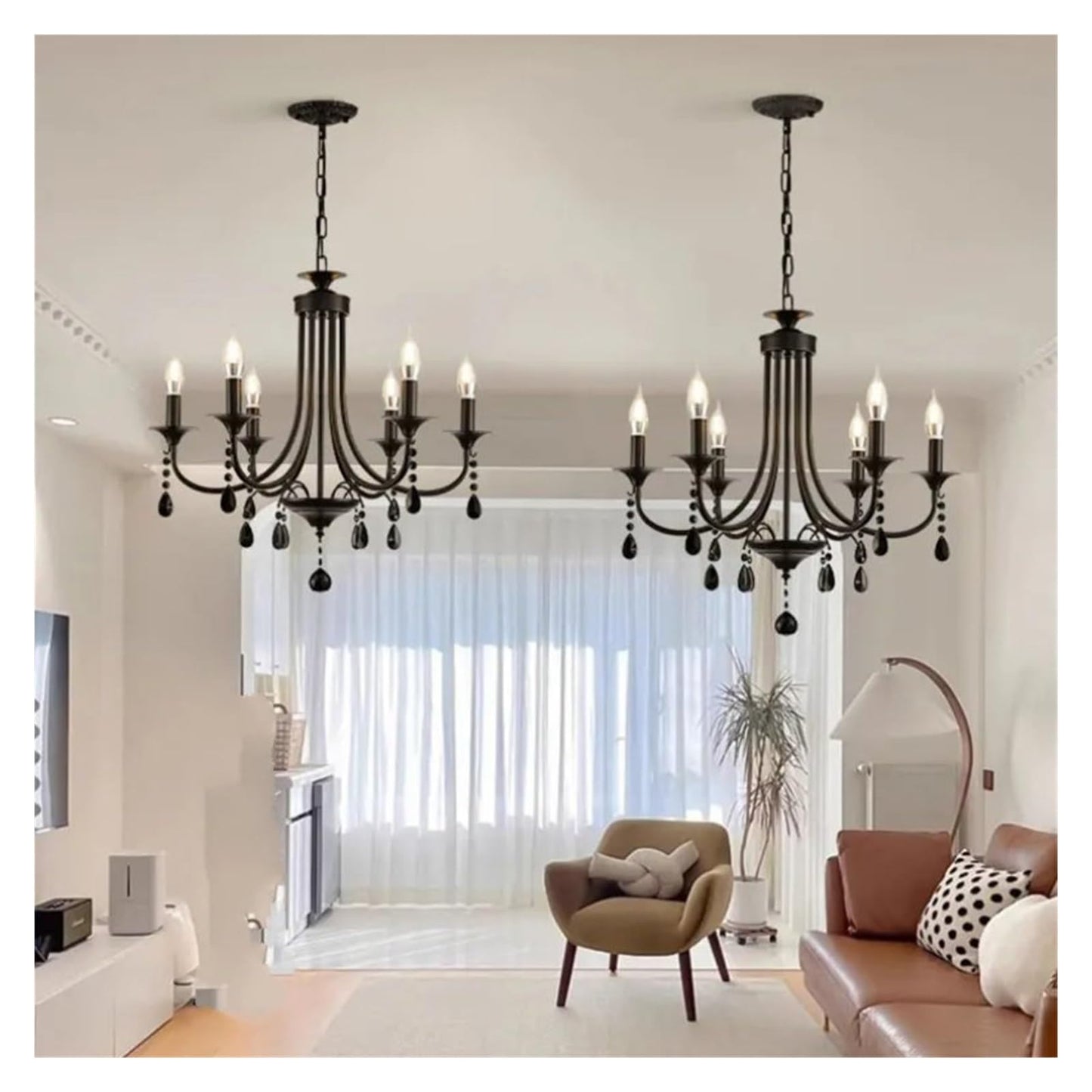 American Luxury Crystal Pendant Light Living Room Restaurant Bedroom Kitchen Cafe E14 Candle Light Chandelier,Comfortable Lighting