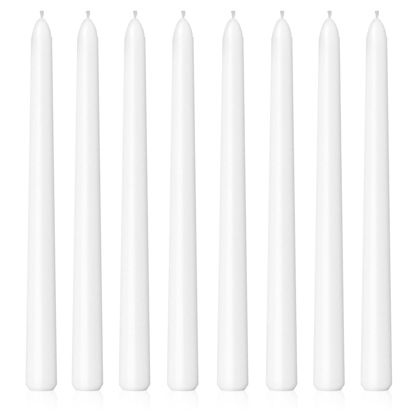 8 Pack 10 Inch White Smooth Taper Candle Set, 7/8 Inch Unscented Driples Candlesticks for Home Decoration, 6-7 Hours Burn
