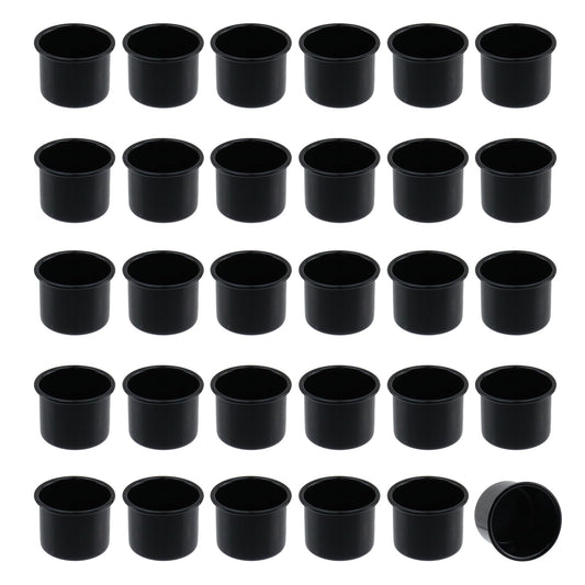 Pastlla 30Pcs Candle Cups Holders, 0.7 x 1 Inch Aluminum Metal Candlestick Holder Cup, Candle Inserts Drip Protectors for Wax Dripping Jar Candle Ramadan Valentine Christmas, Gold & Platinum (Black