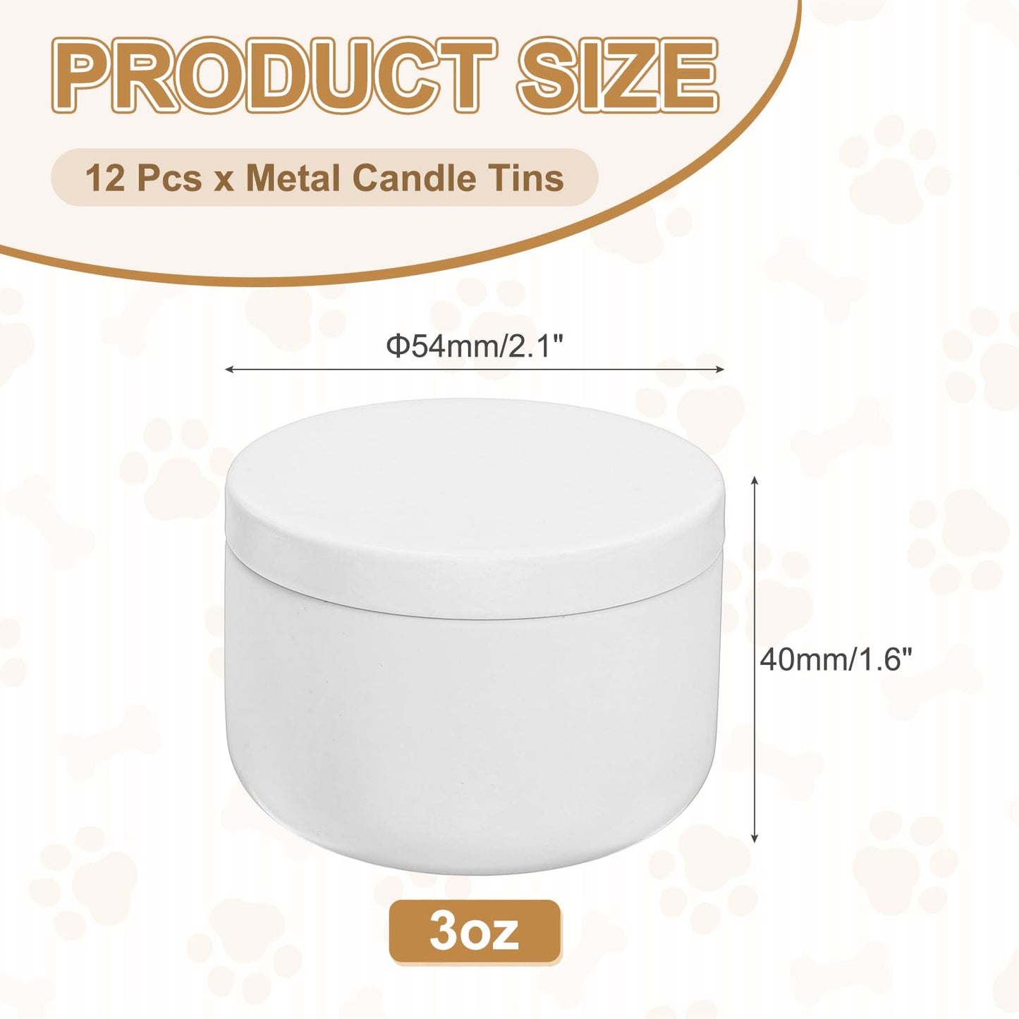 MECCANIXITY 3oz Candle Tins, 12pcs Metal Candle Tins Jars with Lids Round Empty Tin Can Containers Bulk for Storage Tea and Making DIY Arts Crafts Christmas Gifts, White