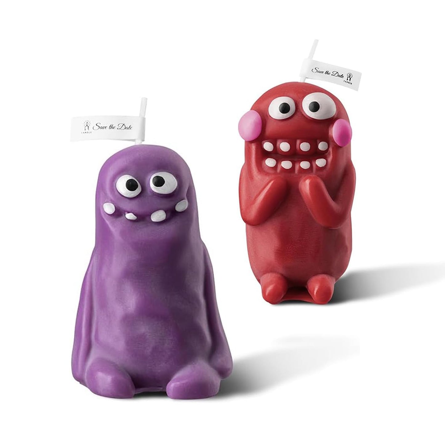 Cute Funny Clay Creature Candles with Natural Scents (Lavender & Rose Ebony), Novelty Home Decor Gifts for Holidays, Birthdays, Party Favors, Natural Soy Wax, Relaxation and Mood Enhancement