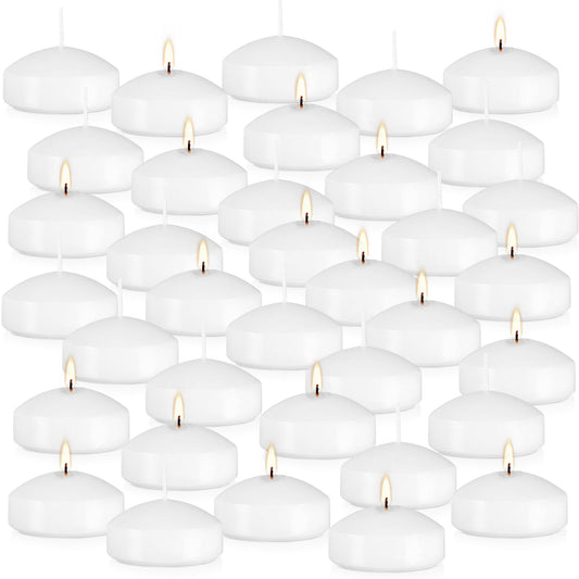 36 Floating Candles, Smoke-Free and odorless, Burning continuously for 8-10 Hours, White, 3-inch Floating Candles, Suitable for Valentine's Day, Weddings, Holidays, Home Decoration