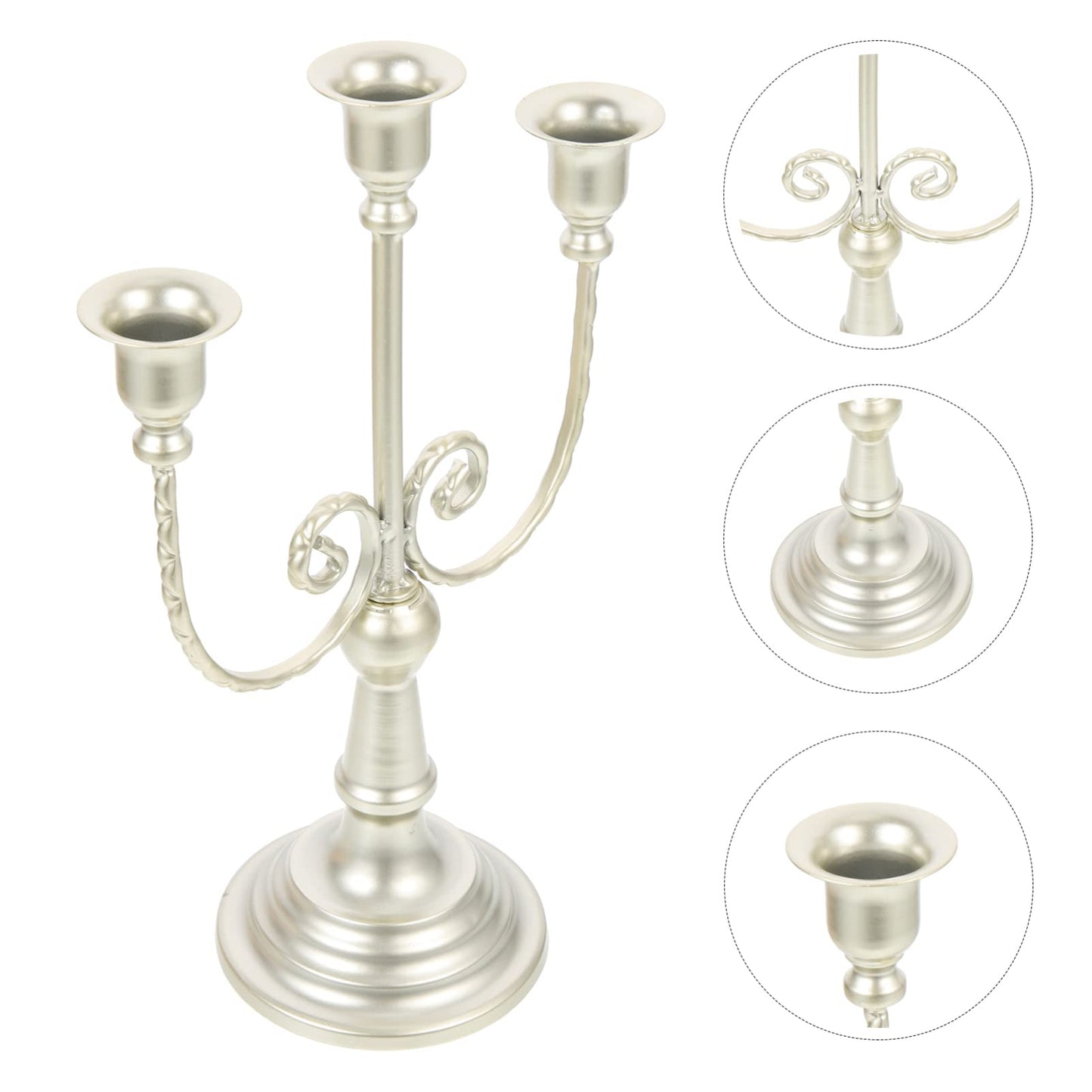 DECHOUS Retro Hollowed Iron Candlestick Set Black Taper Candle Holders European Style Candelabra for Tabletop Decor