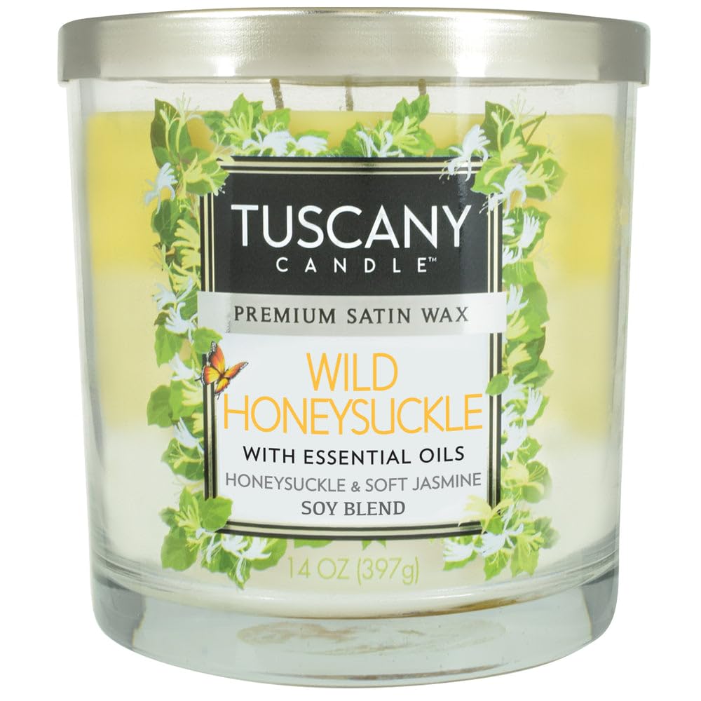 Empire Candle Wild Honeysuckle Long Lasting Scented Jar Candle, 14 oz, Burn Time 50 Hours, Home Fragrance, Room Accessories