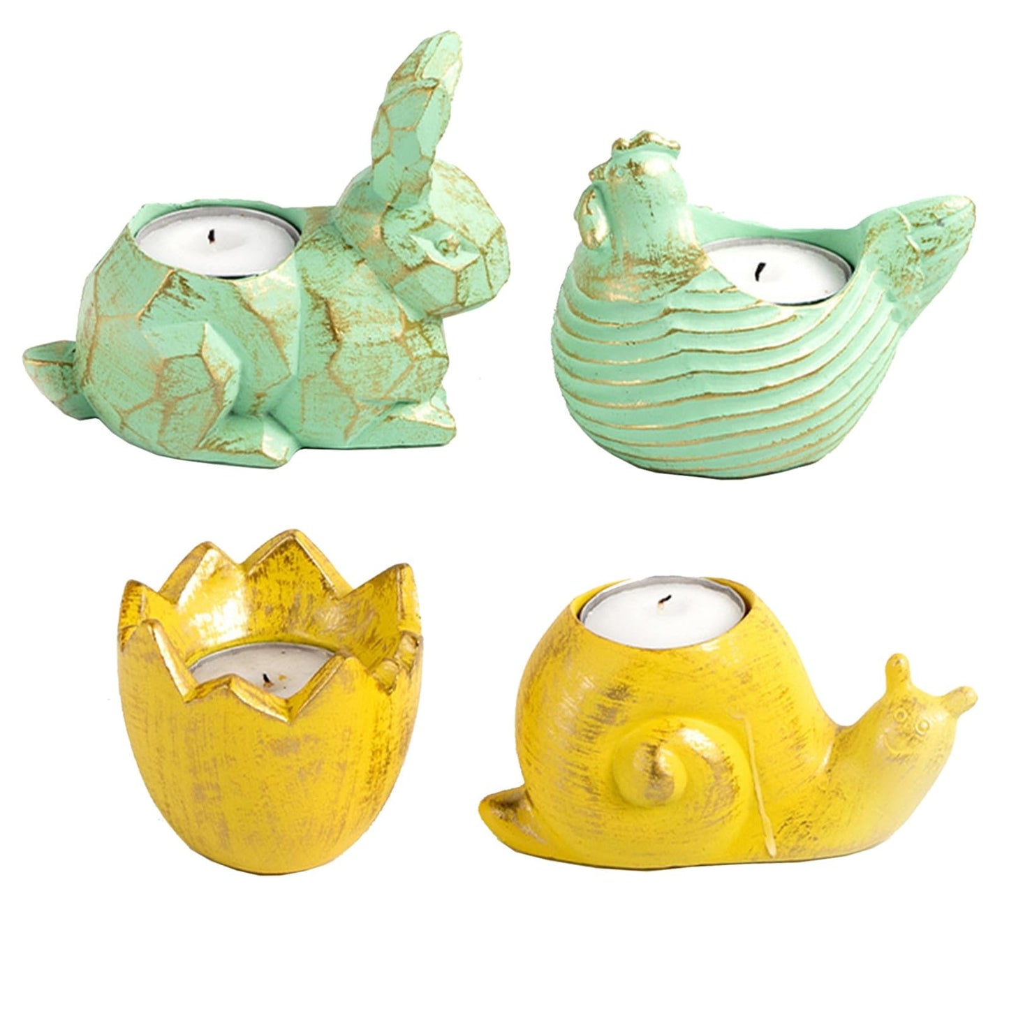 Candlestick Holders Easter Candlestick Home Furnishing Rabbit Animal Candle Tray Snail Eggshell Chicken Shape Candle Holders Party Decoration Candle Holders (Color : 1)