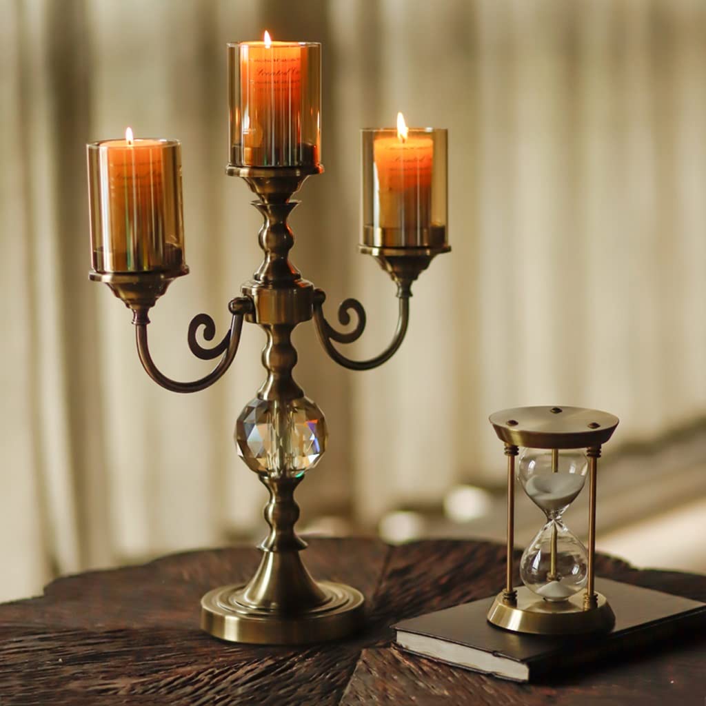 Candlestick Holders Three-Headed Candle Holder Metal Pillar Candlestick for Wedding Party Candlelight Dinner Event Candelabra Table Decoration Ornament Candle Holders