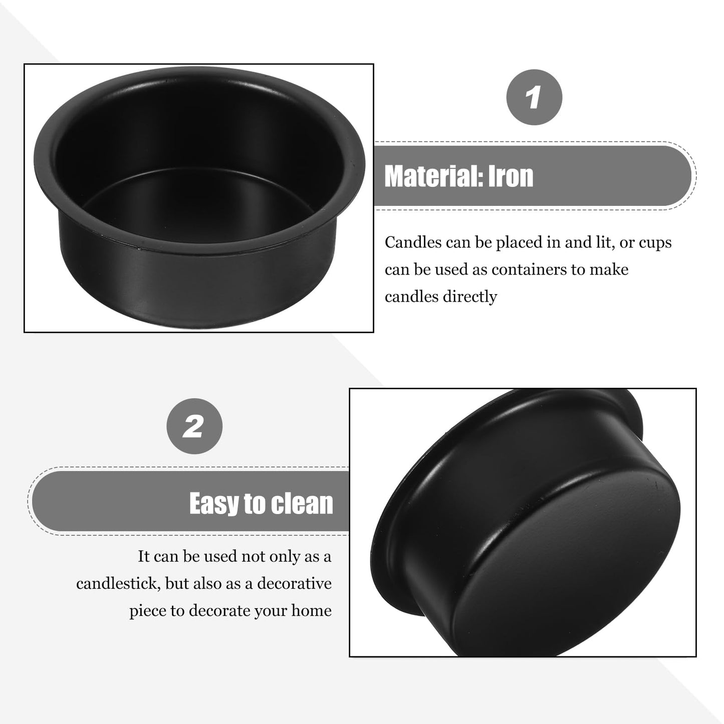 ARTIBETTER 4Pcs Halloween Metal Candle Cups - Iron Tealight Candle Holders for Party Decoration, Household Decor, Rustic Wedding, Christmas, 1.61x1.61x0.66in